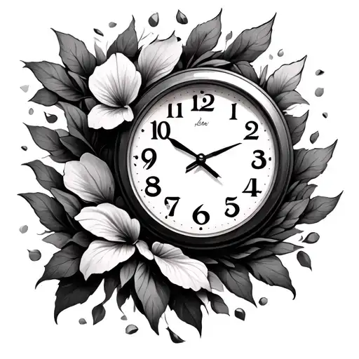 A Clock With Petals Falling Instead Of Numbers