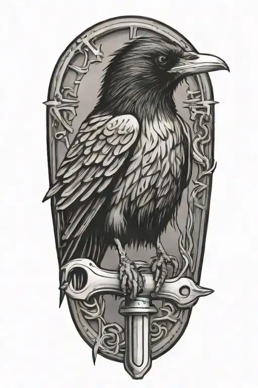 Raven Perched Mechanics Wrench