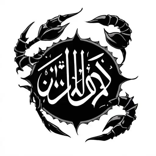 Santos In Arabic Calligraphy With Scorpio