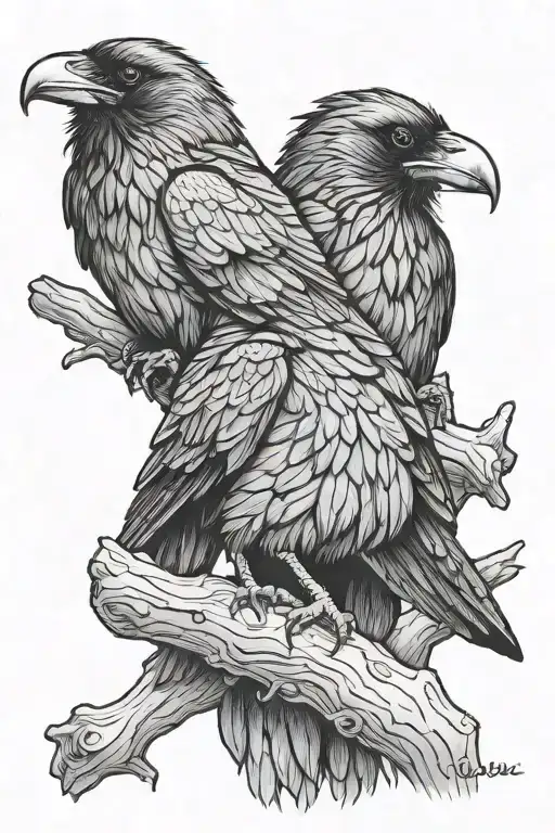 See No Evil Hear No Evil Raven Perched