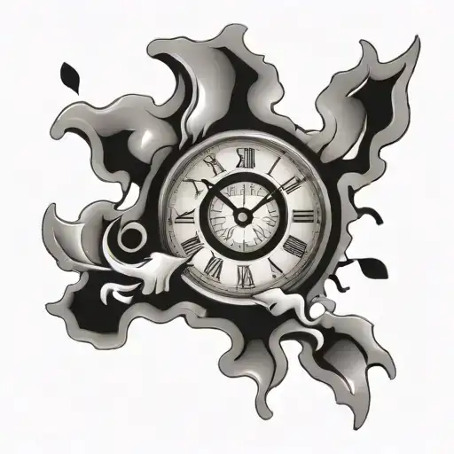 Broken Time Clock In Stone