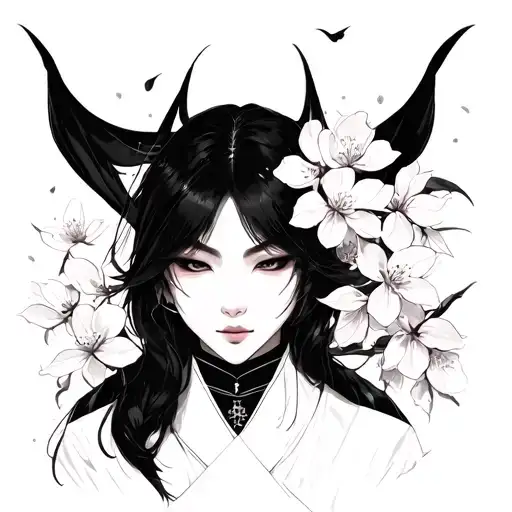 Namakubi With Cherry Blossom Background