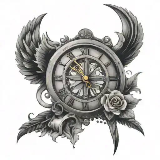 Sagittarius And Clock With Letter A On The Roman Numeral