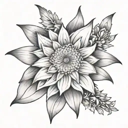 Aster Flower With Star Around It