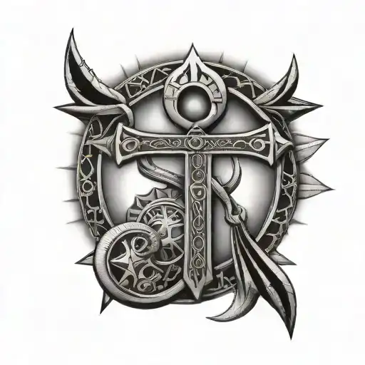 Ankh With Sun And Moon Merging Together