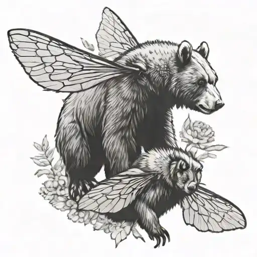 Bee And A Bear Together