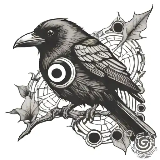 Black Crow With Sharingan