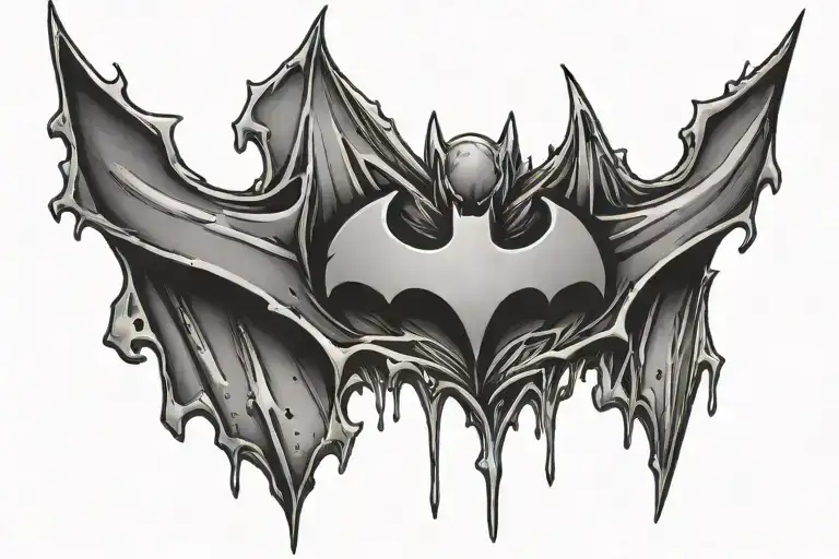 Batman Symbol With Dropping Blood Dripping Blood