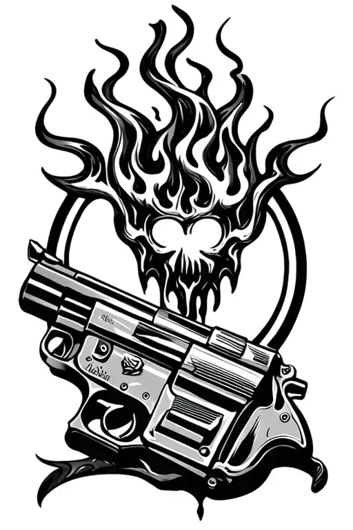 Gun In Flames