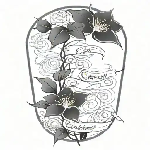 Continuous Vines And Flowers With Writing 'We Tangle Endlessly'