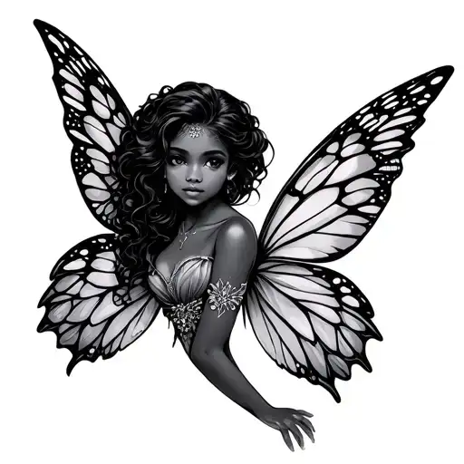 A Black Girl Fairy Wings