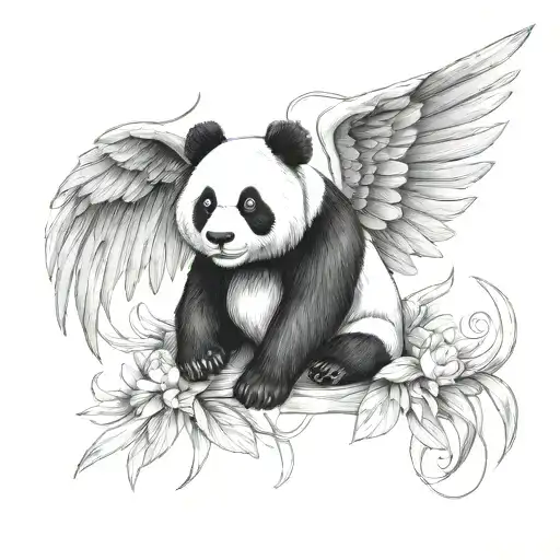 Panda With Angle Wings