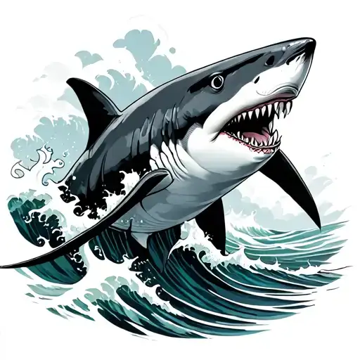 Shark In The Waves