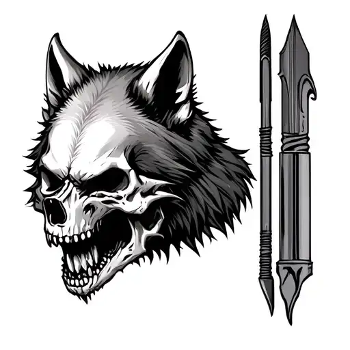 Scull Wolf Angry