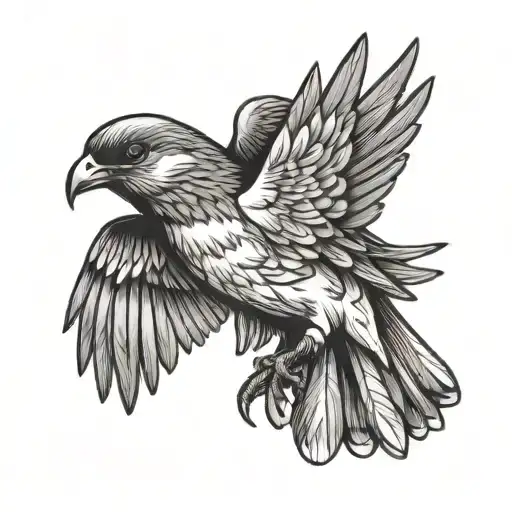 Bird Holding With Wings Out