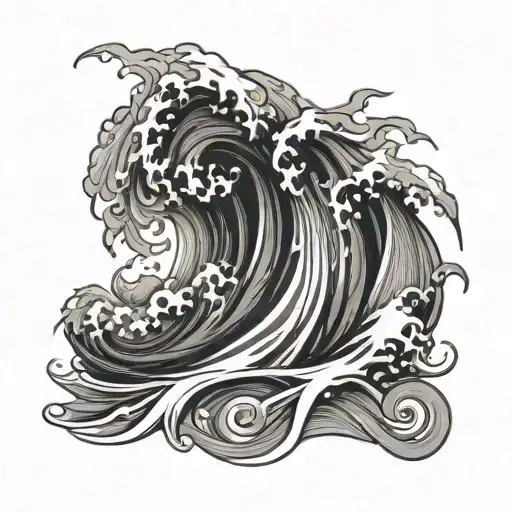 Abstract Raging Waves Flowing