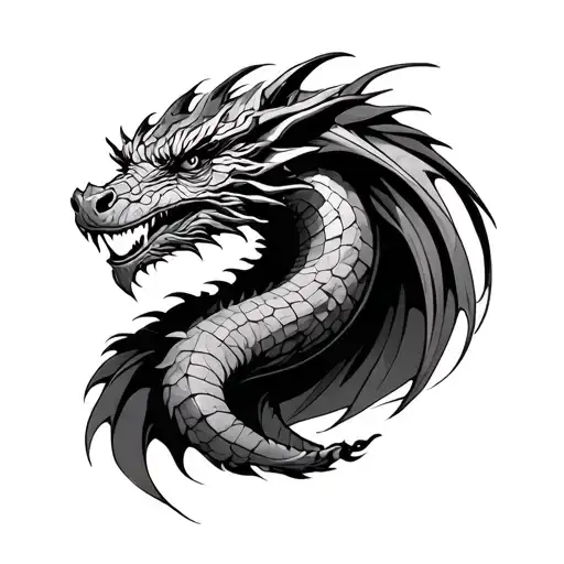 Create A Shaded Dragon On A Blackwork Chest