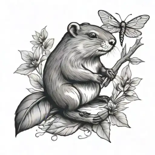 Beaver And Dragonfly Sunshine