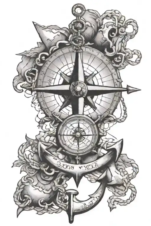Map Compass And Anchor