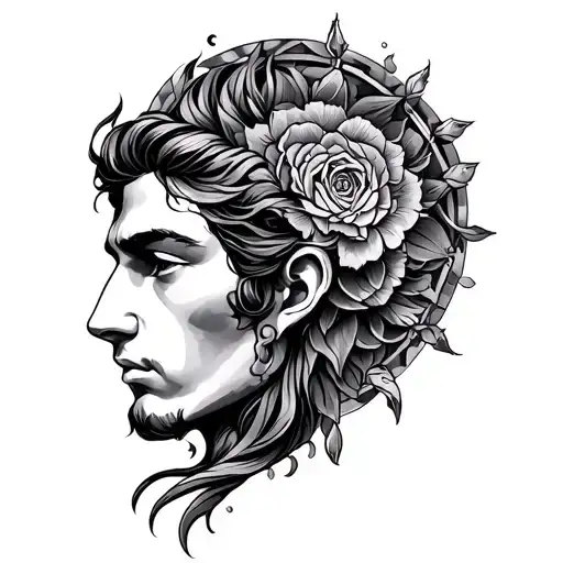 Masculine Gemini Tattoo Design