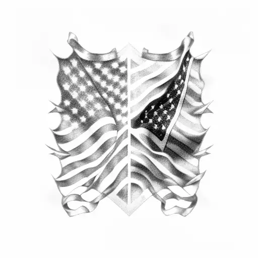 Black And Grey American Flag