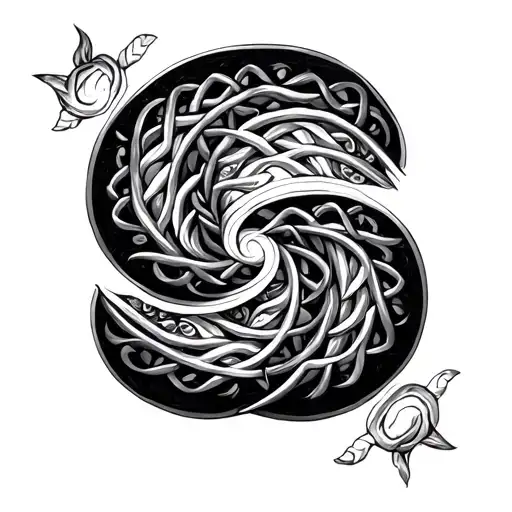 Fibonacci Spiral Intertwined With Celtic Roots