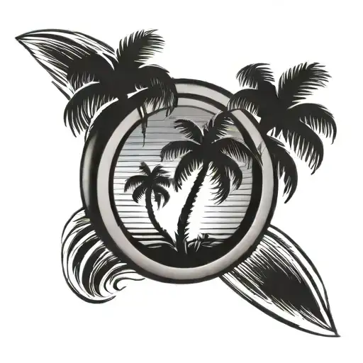 Horseshoe With Palm Tree