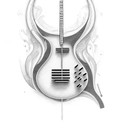 Bass Guitar With The Names Michael Makayla Macey And Mattie Names As The Strings