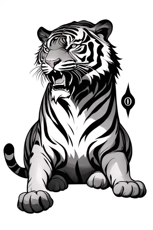 Tiger With Strength Courage Protection Power Words