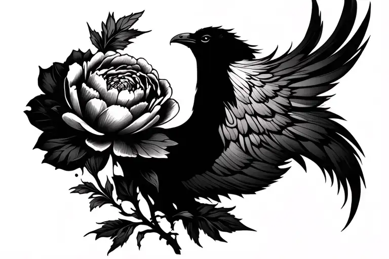 Peony With Phoenix Forearm Sleeve