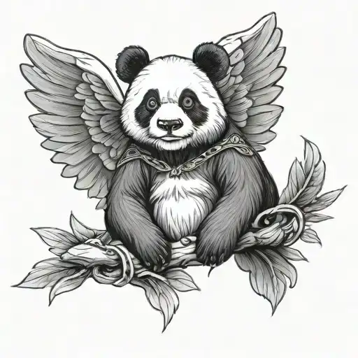 Panda With Angle Wings