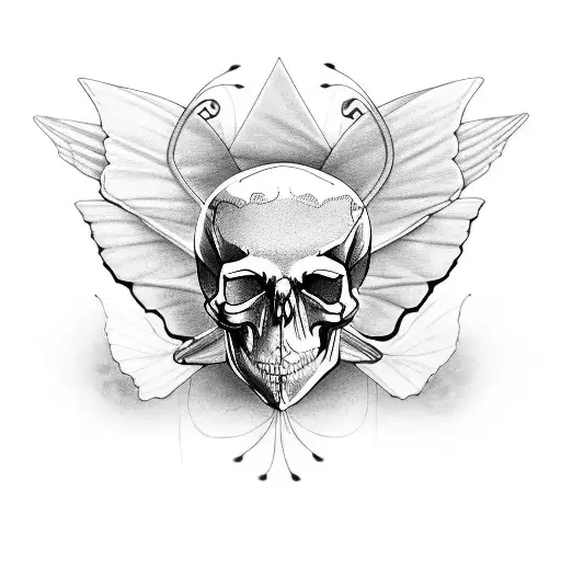 Butterfly With A Skull Design In The Wings