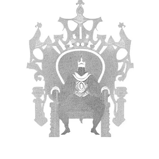 Silhouette Of A King On A Throne Wearing A Crown