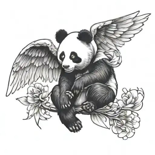 Panda With Angle Wings