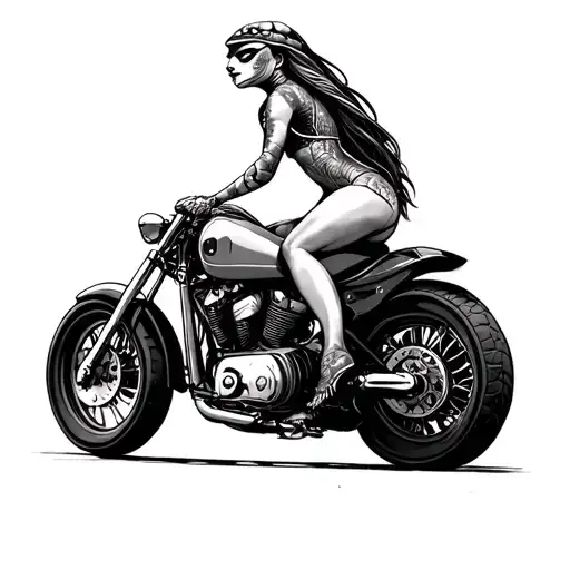 Sexy Female Turtle Riding A Motorcycle