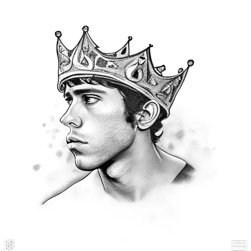 A Surreal Portrait Of Paulo Londra With A Crown Made Of Music Notes