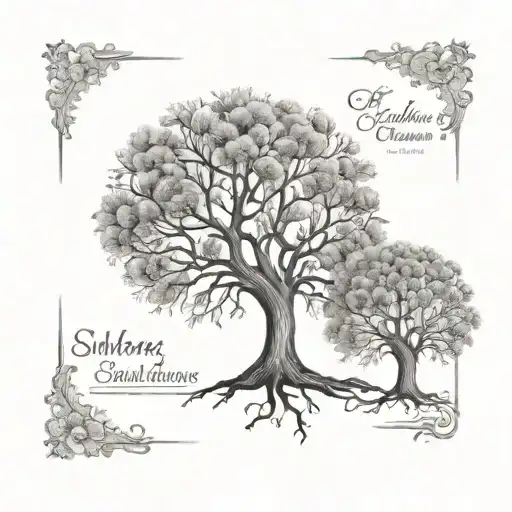 Siblings Tattoo With Family Tree For Twins With A Quote
