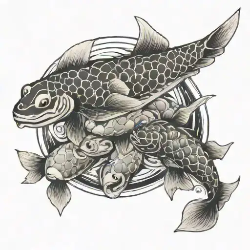 Koi Fish And Turtles