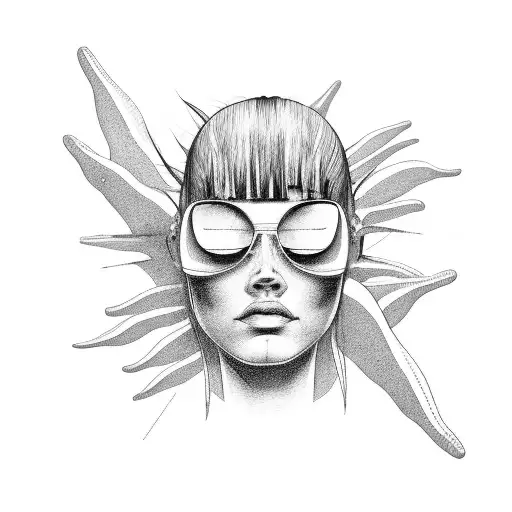 Beach With Palm Tree And Faces