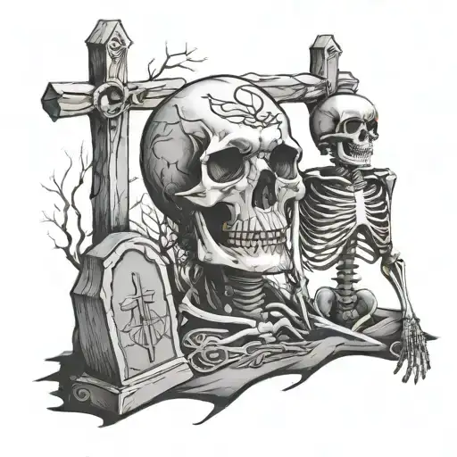 Skeleton And Grave Yard