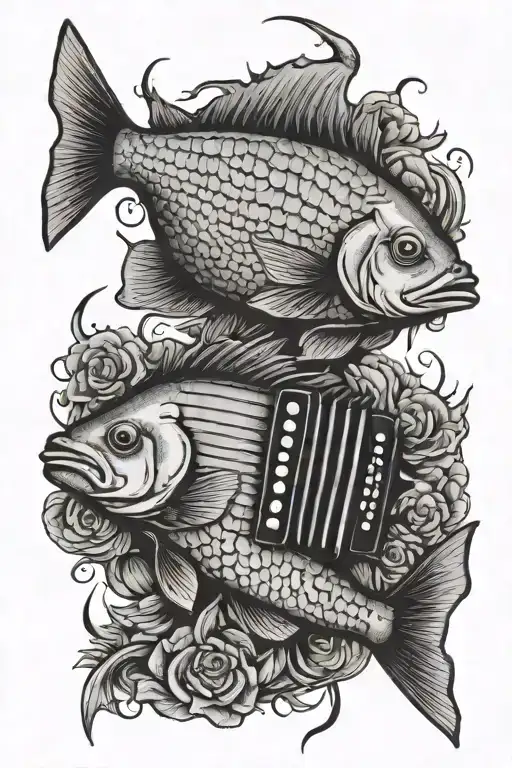 Fish With Horns And The Fish Has An Accordion