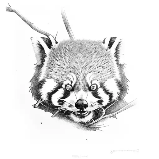 Red Panda Laying On Branch