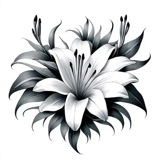 Symmetrical Lily Flowers