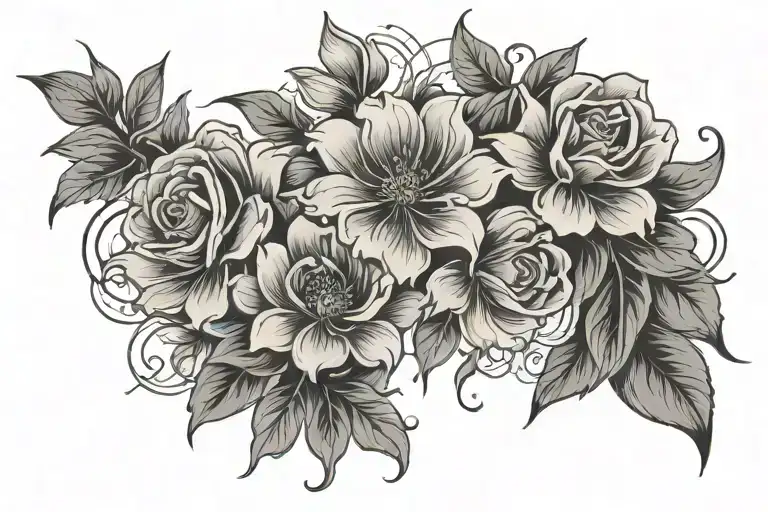 Thin Script Writing With Flowers