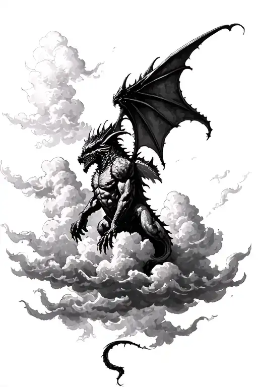 Gothic Gargoyle Clouds Storm