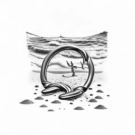 A Pretzel With A Beach Scene Inside It