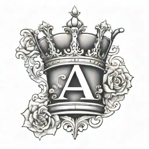 Letter A With Crown On Top