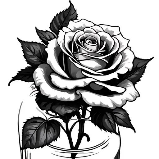 Rose Inside A Mason Jar