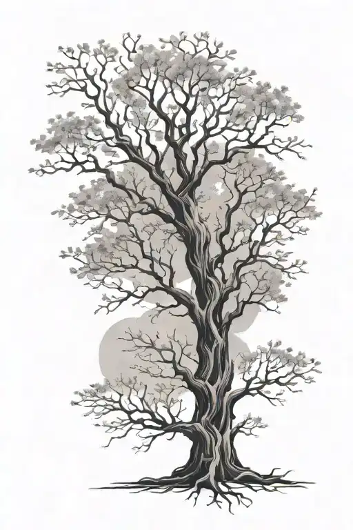 Tree With Branches Representing Family Members