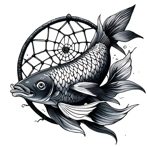 Koi Fish And Dream Catcher
